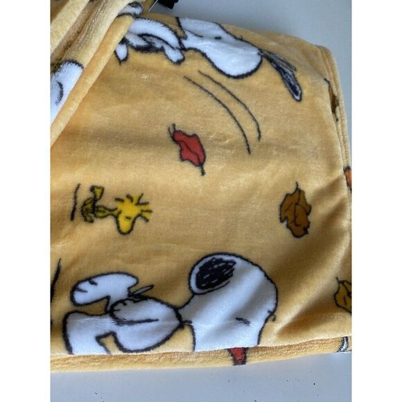 PEANUTS SNOOPY Plush Velvet Soft THROW Blanket Twin 50”x70” Autumn Fall Leaves - Picture 5 of 11